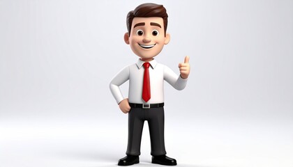 Cartoon business man giving thumbs up