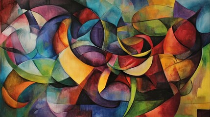 caos, formas abstratas, elementos desordenados, cores vibrantes, mistura de estilos artÃ­sticos, atmosfera 