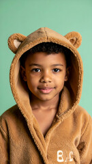 Boy in Brown Bear Robe.