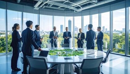 Plakat Business meeting with city view (3)