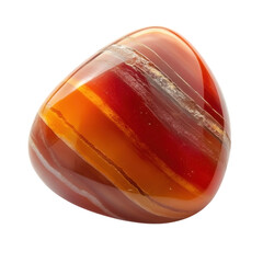 Polished banded agate gemstone isolated on a transparent background mineral