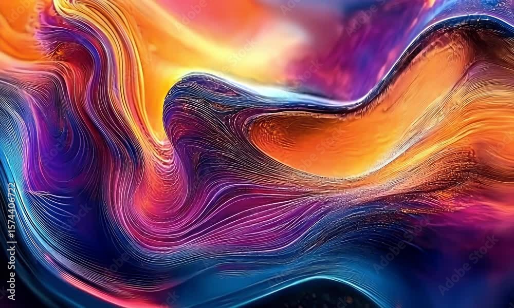 Poster a visually stunning abstract background featuring vibrant neon colors and intricate patterns, creati