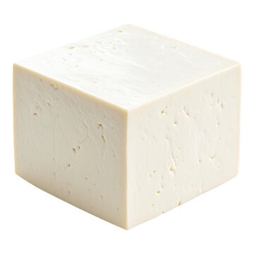 3D tofu block icon isolated on transparent background. PNG