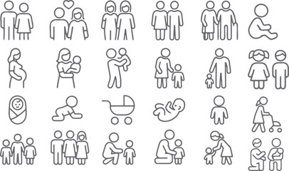 Family Life Icons people parents