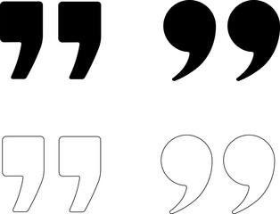 Quotation mark doodle hand drawn set. Quotation marks drawing for quotes template quotation mark set Vector EPS