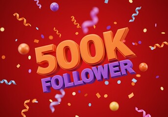 500k follower celebration with confetti and balls