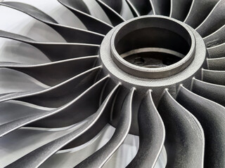 3D printed turbine fan component showcasing intricate design and precision craftsmanship