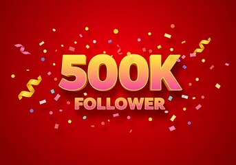 500k follower celebration with confetti