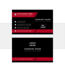 Double-sided Corporate Modern and Creative business card template. landscape orientation. Modern concept with luxury decoration art. logo and Qr code. Vector illustration print template.
             