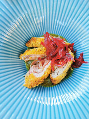 snapshot of restaurant food plate, close-up