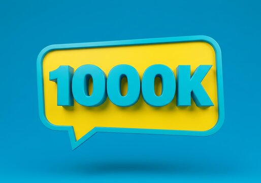 1000k milestone in a speech bubble