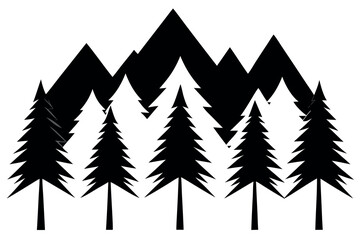 Fototapeta premium Forest of Evergreen Trees – Nature Silhouette Vector Illustration