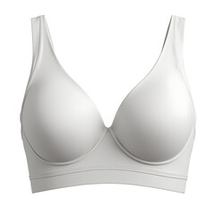 Wireless bra with seamless cups and wide elastic band in white  
