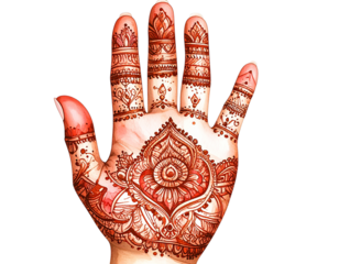 Henna hand art PNG transparent background