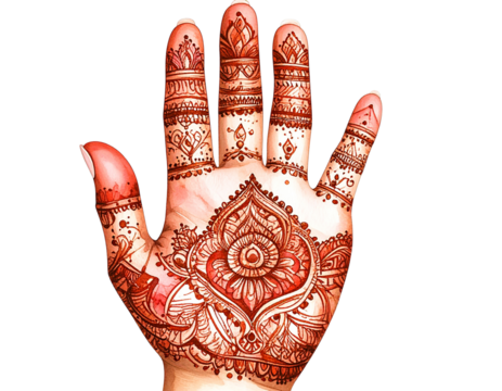Henna hand art PNG transparent background