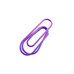 Shiny purple paperclip against a stark black background creates a bold contrast