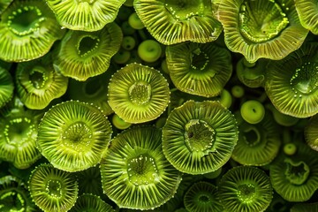 Close up of marcherella aquatic plant reveals fascinating textures and patterns, creating a captivating natural abstract