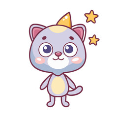 Obraz premium Cute Cat Cartoon Illustration