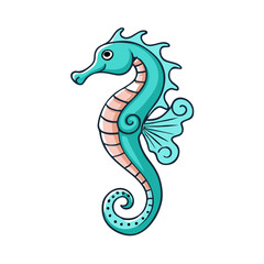 Fototapeta premium Graceful Seahorse with Flowing Tail