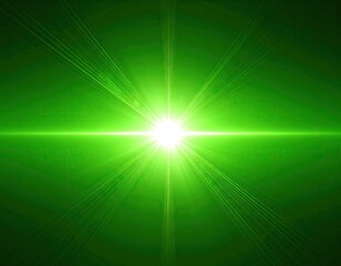 Fototapeta premium Bright green light burst