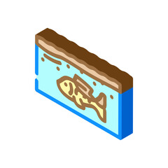 covered fish ocean isometric icon vector illustration