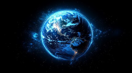 Obraz premium Illuminated earth in deep space.