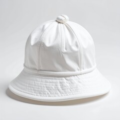 Fototapeta premium Monochrome headwear, soft textile form, contemporary millinery style, minimalist aesthetic on white background