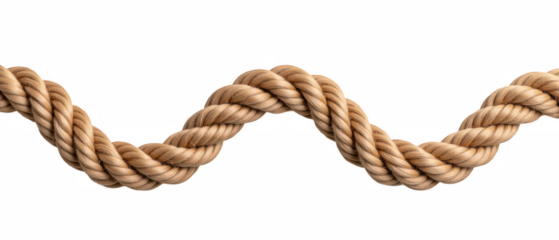 Twisted rope with natural texture, showcasing warm beige color and intricate braiding, perfect for various design projects