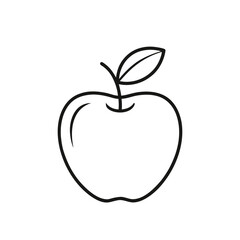 Apple Line Drawing – Minimal Outline Vector


