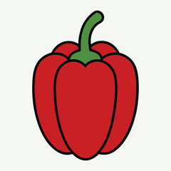 Red bell pepper vector icon isolated on white background