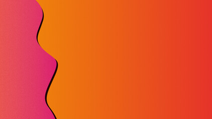 Abstract design with a pink curve against an orange textured background