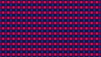 Abstract geometric pattern of interlocking squares in blue and pink