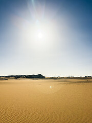 White rock formations and sand dunes in Egypt's White Desert, natural desert landscape	