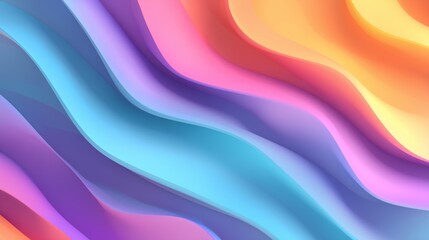 Obraz premium vibrant abstract wave pattern in minimal 3d gradient background design