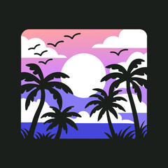 summer holiday background with palm trees