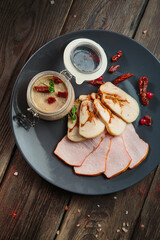 Appetizer with seasoning and herbs