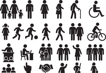 Diverse human figures in various activities people