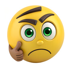 Funny 3D Emoji Picking Nose with Displeased Expression and Hand Gesture