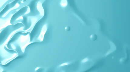 A smooth, glossy turquoise surface with gentle waves and droplets.