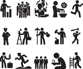 business people icons set