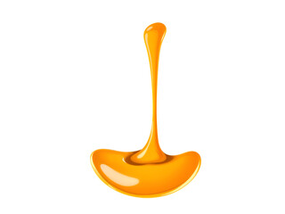 Honey drop splash illustration with thick golden texture, stylized in smooth vector form. Generative AI