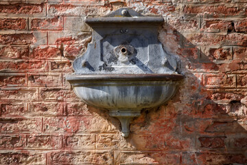 old brick wall with water drops