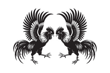 fighting roosters silhouette Vector © somaiya