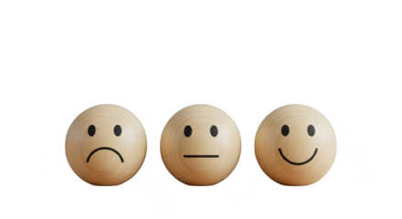 Wooden Emojis Feedback Review Rating