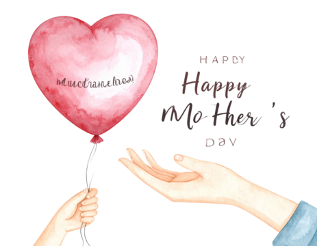Mother's day card PNG transparent background