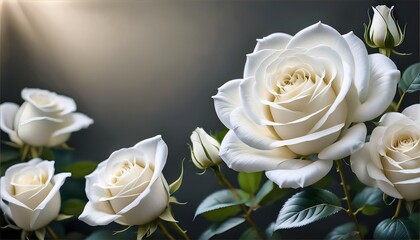 pure bliss the timeless beauty of white roses generative ai