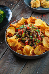 Hot with seasoning and herbs