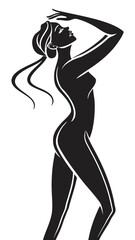 Elegant Silhouette of a Woman in a Graceful Pose