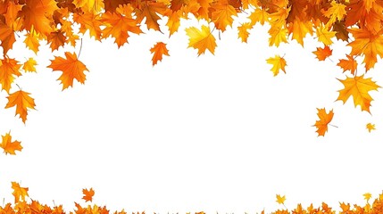 Autumn leaves falling in a frame design.