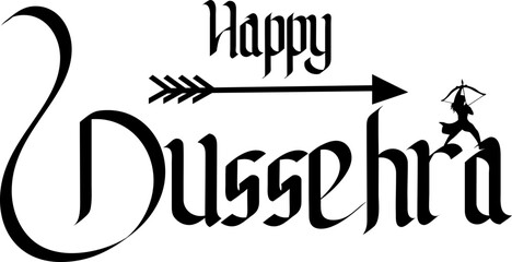 Happy Dussehra Hindi Calligraphy Design | Typography Art
